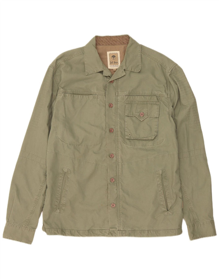 Fat Face Mens Utility Jacket UK 38 Medium Khaki Bumbac