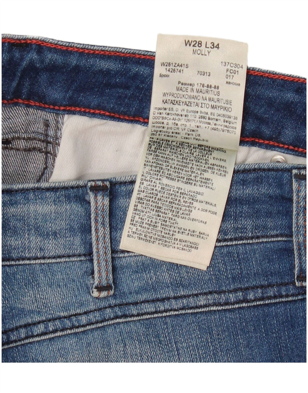 Blugi pentru femei Wrangler Molly Slim W28 L34 Bumbac albastru
