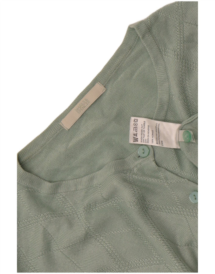 Pulover cardigan pentru femei Marks & Spencer UK 16 Large Green Argyle/Diamond