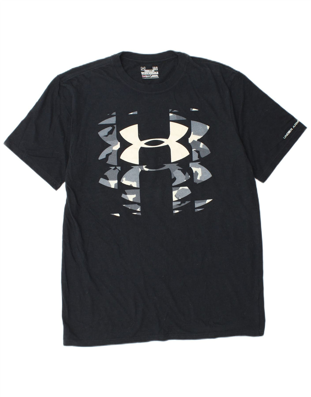UNDER ARMOUR Bărbați Heat Gear Regular Tricou grafic Top mare bumbac negru