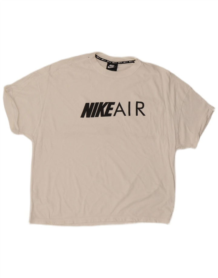 Tricou grafic pentru bărbați NIKE Top, mediu alb, bumbac