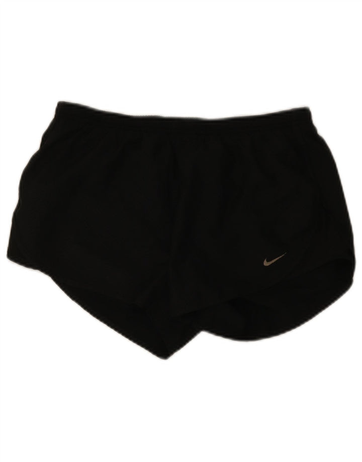 Pantaloni scurti sport NIKE Dri Fit pentru femei UK 14 Medium Black Chevron