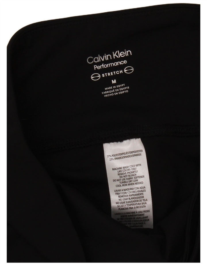 Pantaloni scurți sport grafic Calvin Klein pentru femei UK 12 Poliester mediu negru