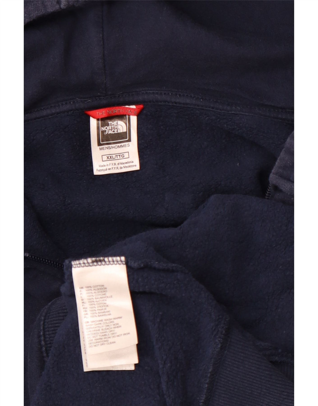 THE NORTH FACE Pulover cu capota cu fermoar pentru bărbați 2XL bumbac bleumarin
