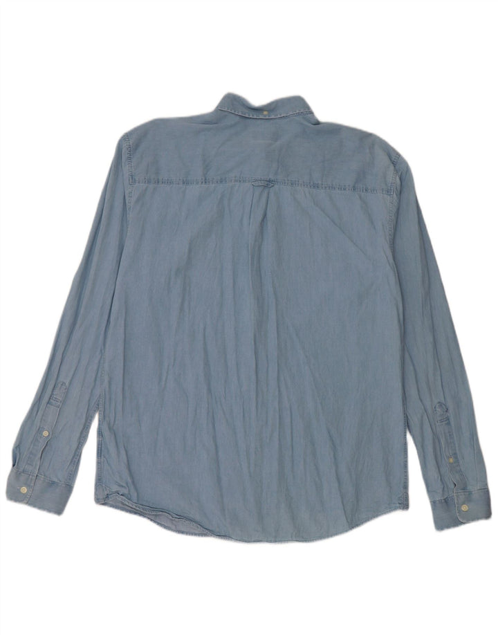 Cămașă Jack Wills pentru bărbați, denim relaxat, bumbac albastru mediu