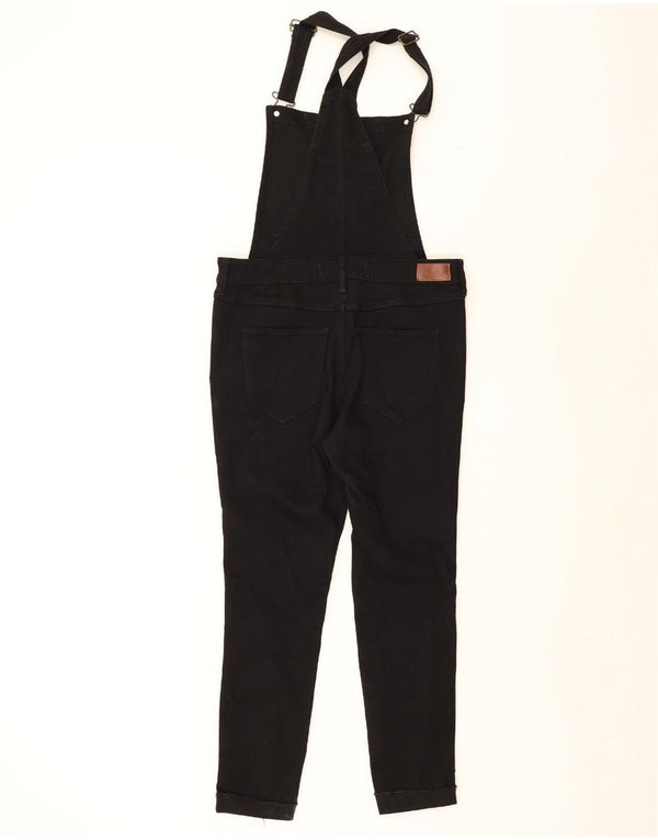 HOLLISTER Womens Distressed Dungarees Cropped Jeans Large W32 L26 Black