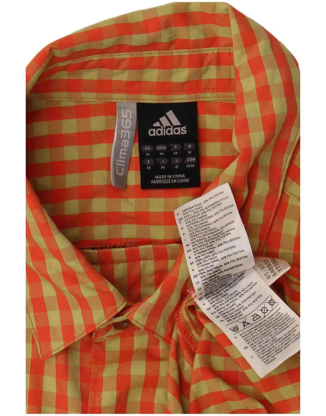Cămașă cu mânecă scurtă pentru bărbați Adidas, portocaliu mediu, poliester