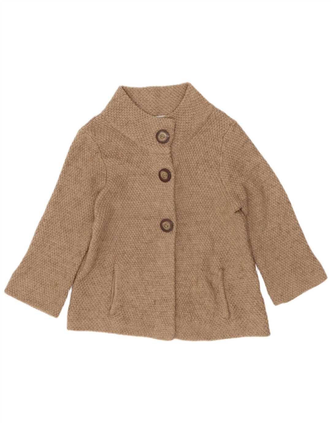 Pulover cardigan pentru femei Marks & Spencer cu mâneci 3/4 UK 12 Bej mediu