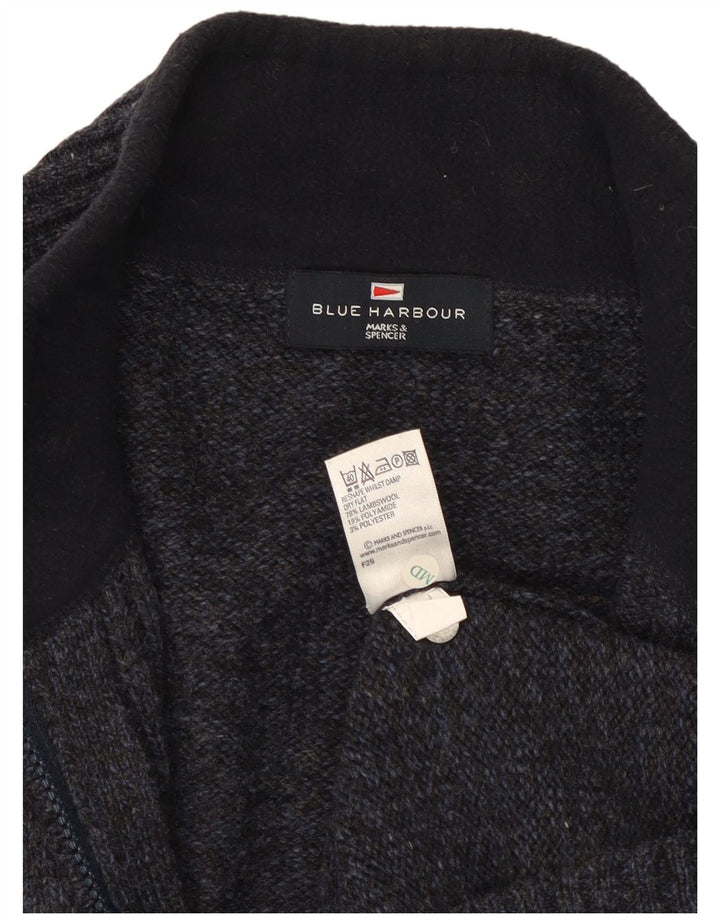 Pulover Cardigan Blue Harbour pentru bărbați Marks & Spencer, mare, albastru marin cu pete