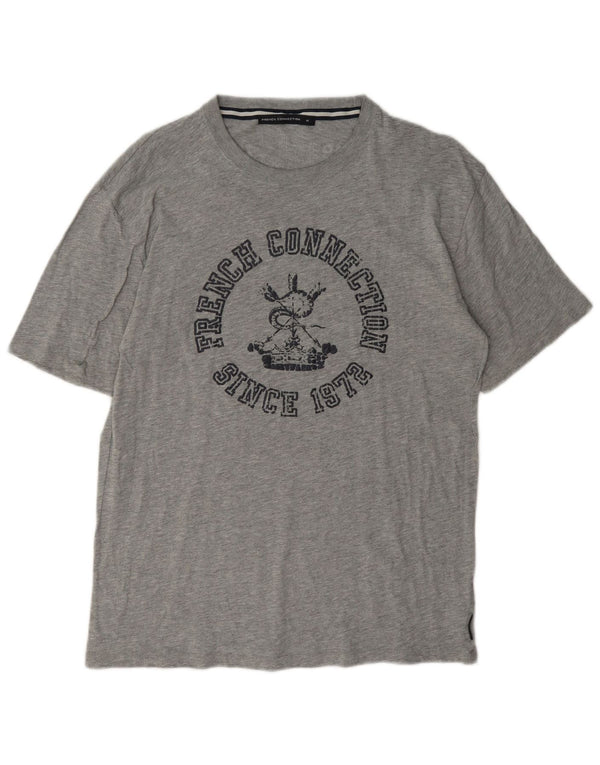 Tricou grafic pentru bărbați de la French Connection Top din bumbac cu pete gri mediu
