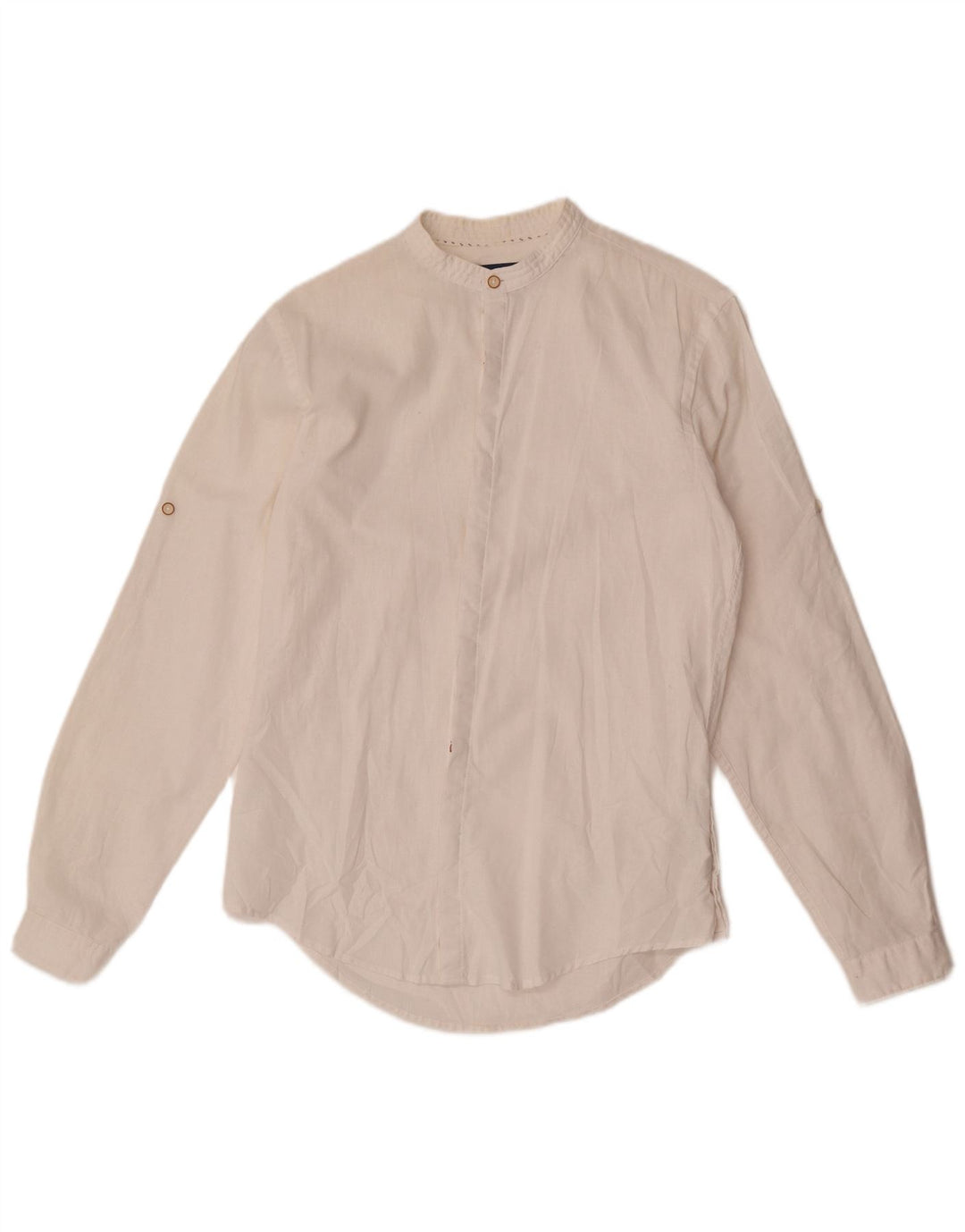 Cămașă pentru bărbați Zara Slim Fit, in alb mic