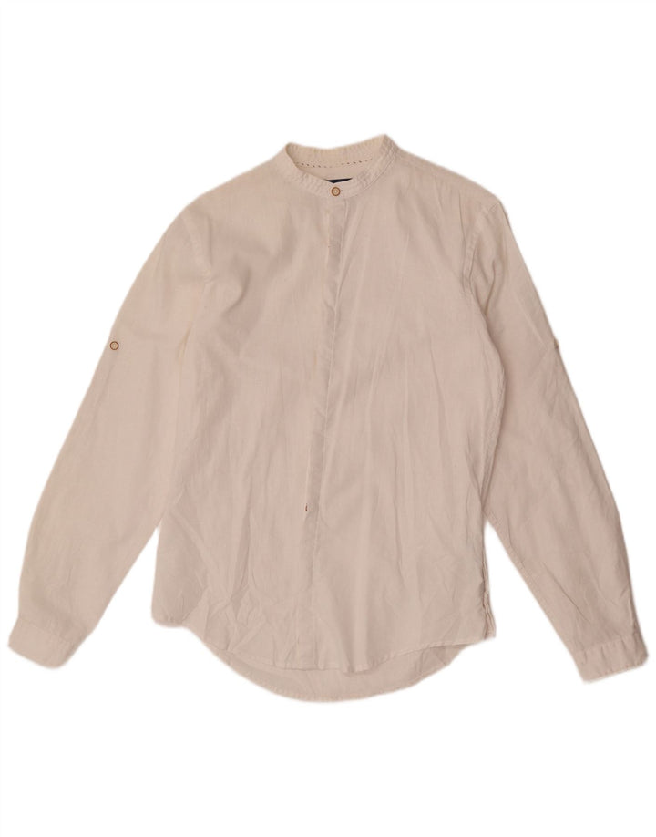 Cămașă pentru bărbați Zara Slim Fit, in alb mic