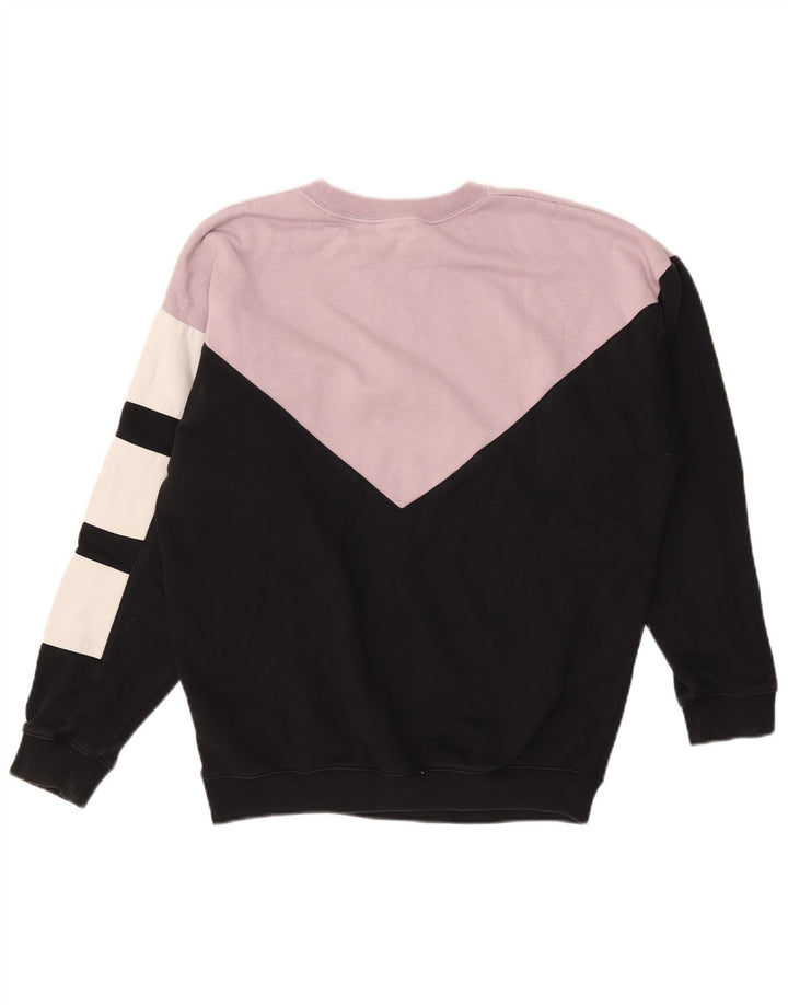 Pulover supradimensionat pentru femei Adidas UK 12 Medium Black Colorblock