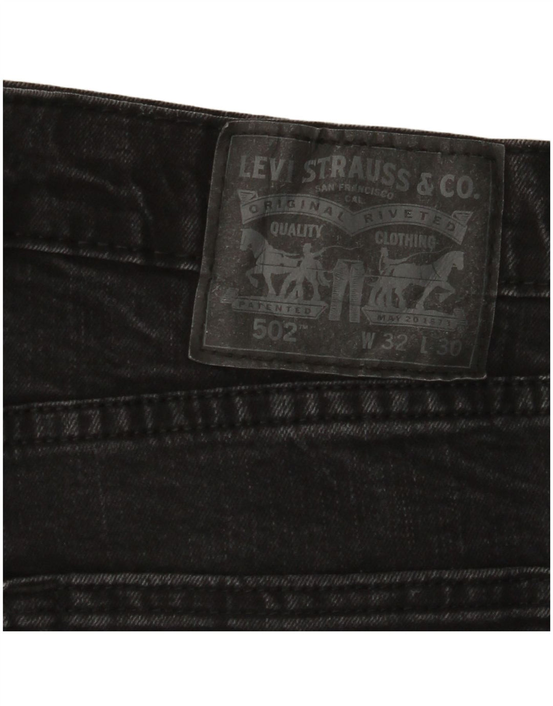 Blugi conici pentru bărbați LEVI'S 502 W32 L30 bumbac negru