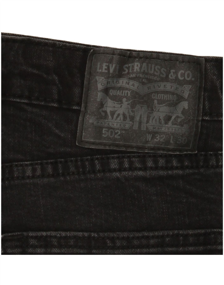 Blugi conici pentru bărbați LEVI'S 502 W32 L30 bumbac negru