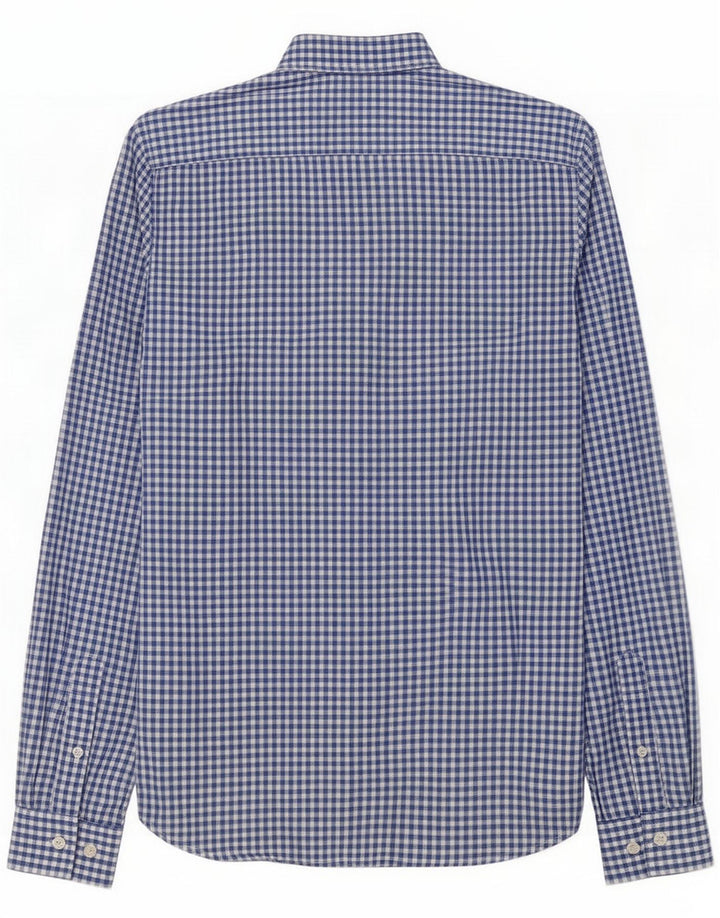French Connection Cămașă subțire pentru bărbați XS Blue Gingham Bumbac