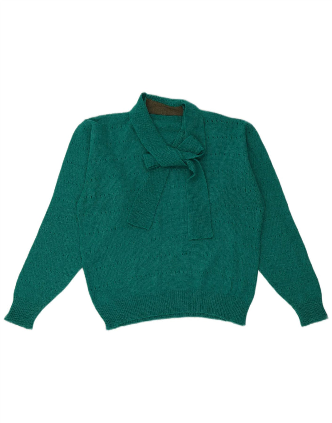 Pulover vintage pentru femei cu decolteu în V UK 14 verde mediu