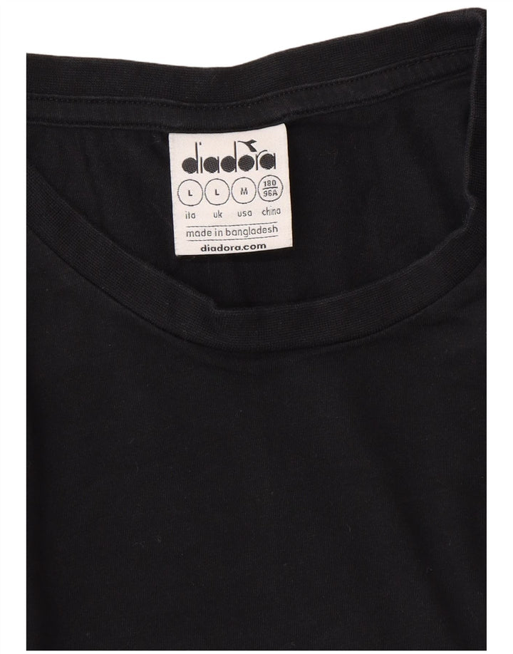 DIADORA Top pentru bărbați cu mânecă lungă mare negru