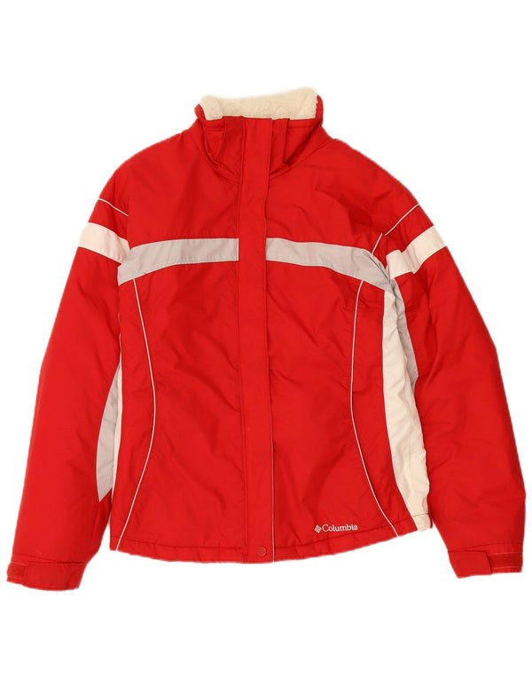 Jachetă Windbreaker pentru fete Columbia 14-15 ani, roșu, nailon color bloc