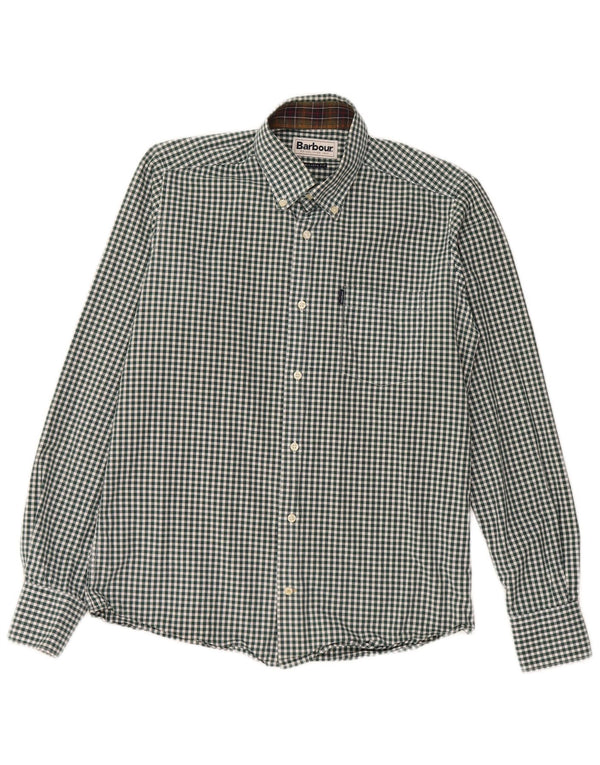 Cămașă pentru bărbați Barbour Tailored Fit Bumbac Mic Verde Gingham