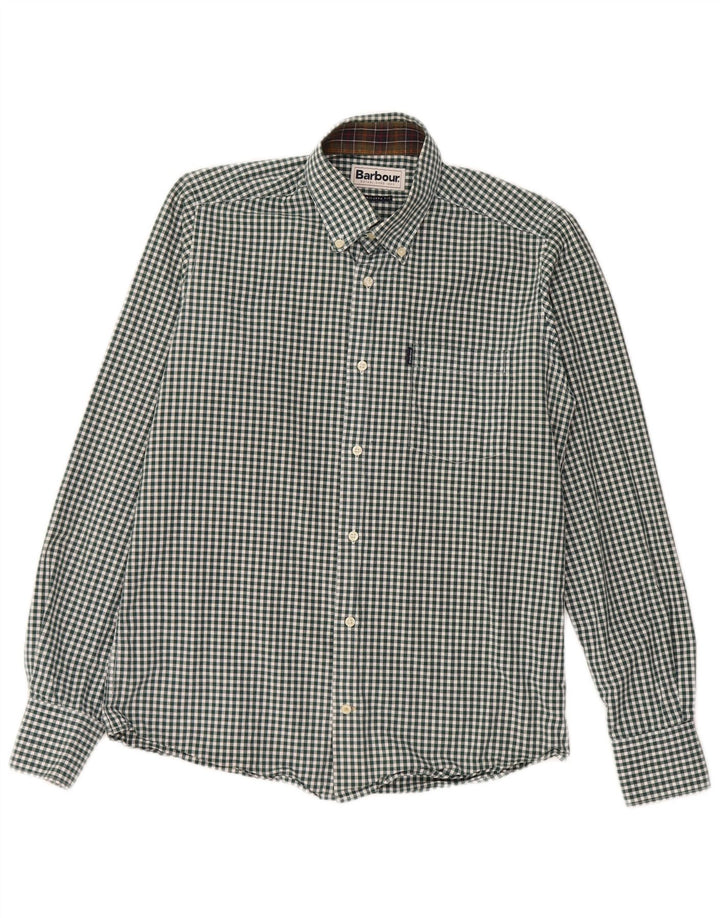 Cămașă pentru bărbați Barbour Tailored Fit Bumbac Mic Verde Gingham
