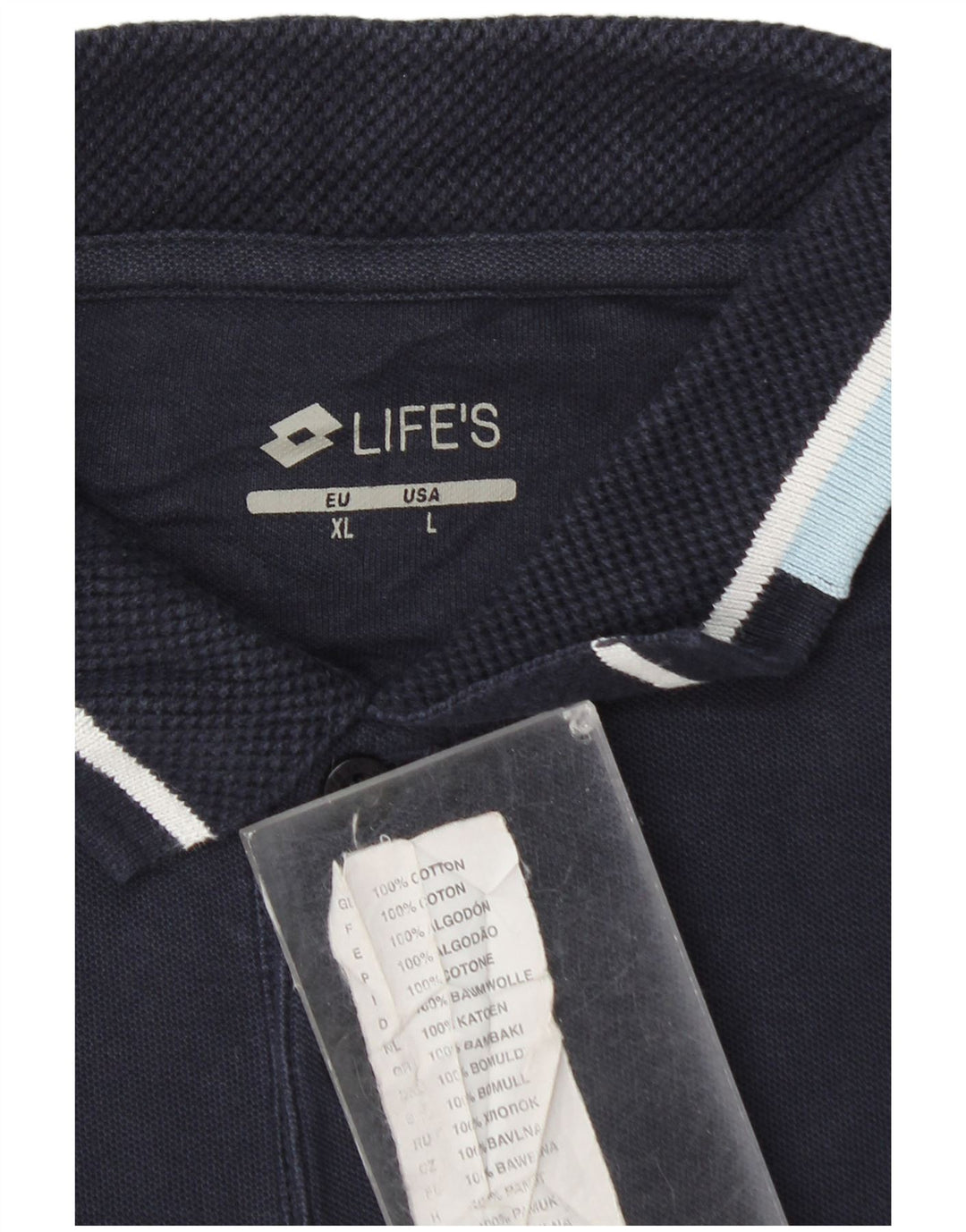 Tricou polo pentru bărbați LOTTO Life's, mare din bumbac bleumarin