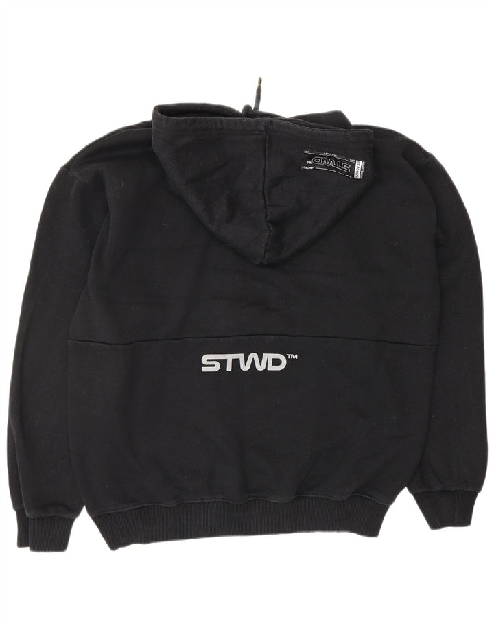 PULL & BEAR Pulover cu glugă grafic pentru bărbați, mediu negru