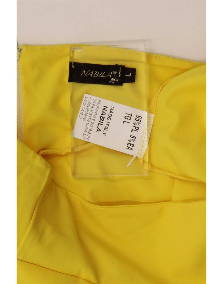 Fusta mini Nabila pentru femei, mare W32, poliester galben