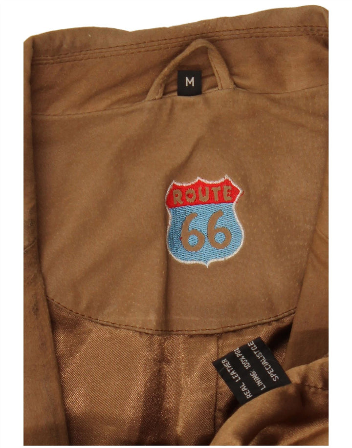 Route 66 Jachetă din piele cu 2 nasturi pentru bărbați, UK 38, maro mediu