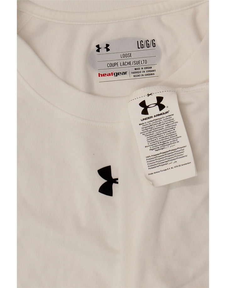 Tricou pentru bărbați UNDER ARMOUR Heat Gear Top mare din poliester alb