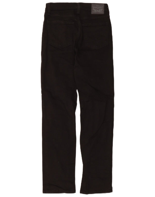 Blugi drepti cu talie mare Levi's 724 pentru femei L28 L30 bumbac negru