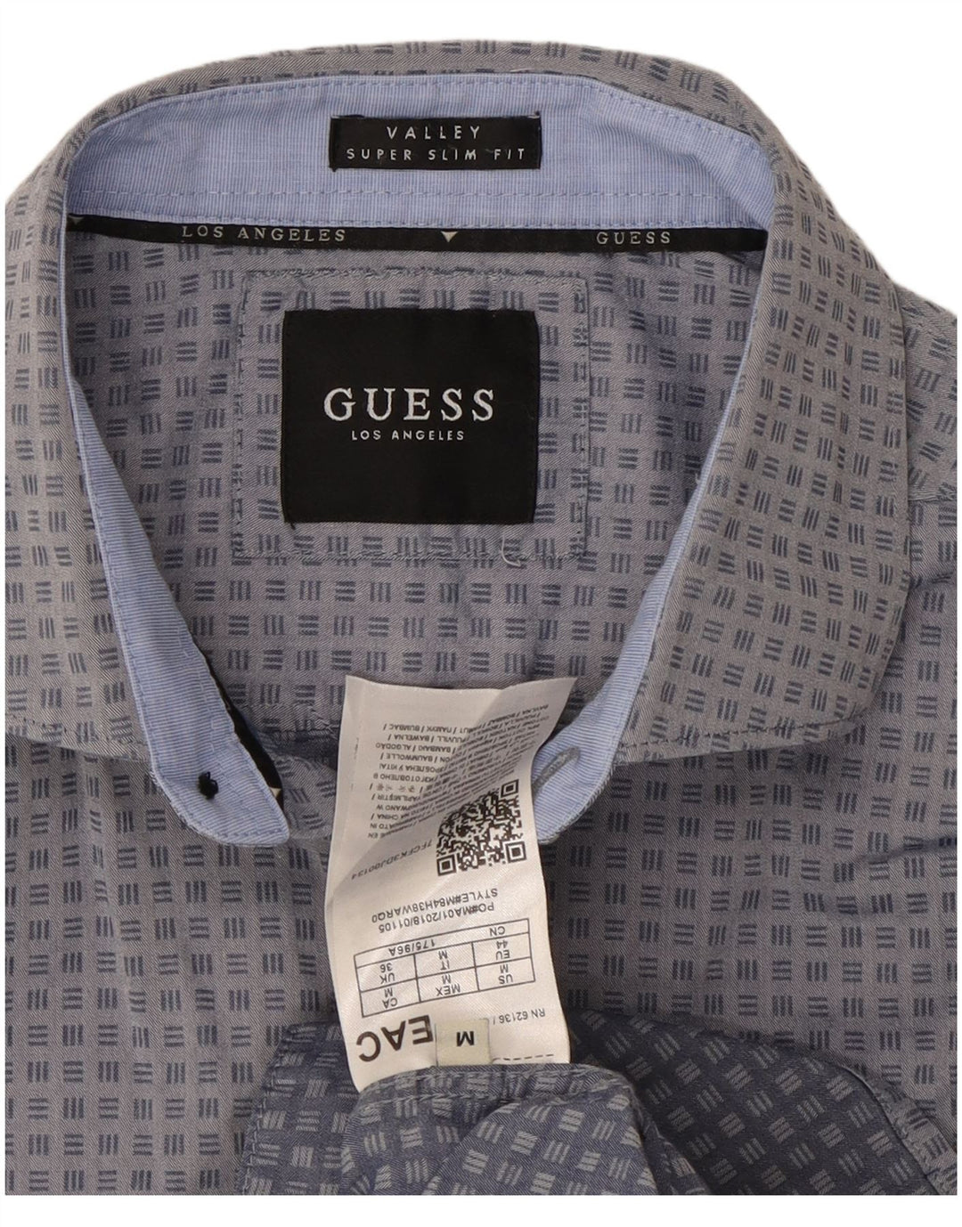 Cămașă Guess Valley Super Slim Fit Bumbac Geometric Gri Mediu