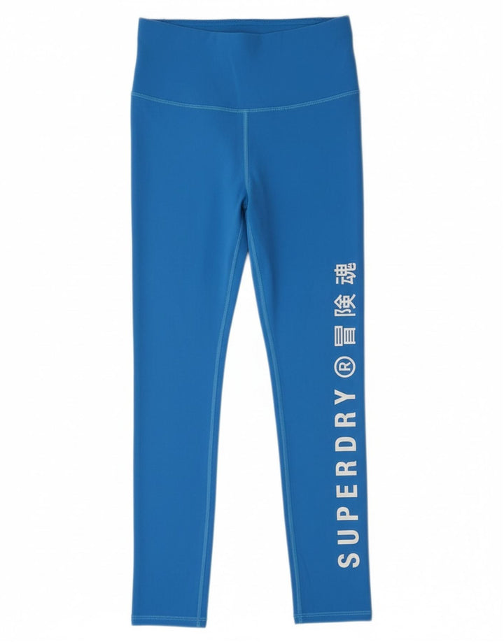 Leggings crop grafic Superdry pentru femei UK 8 Small Blue Poliester