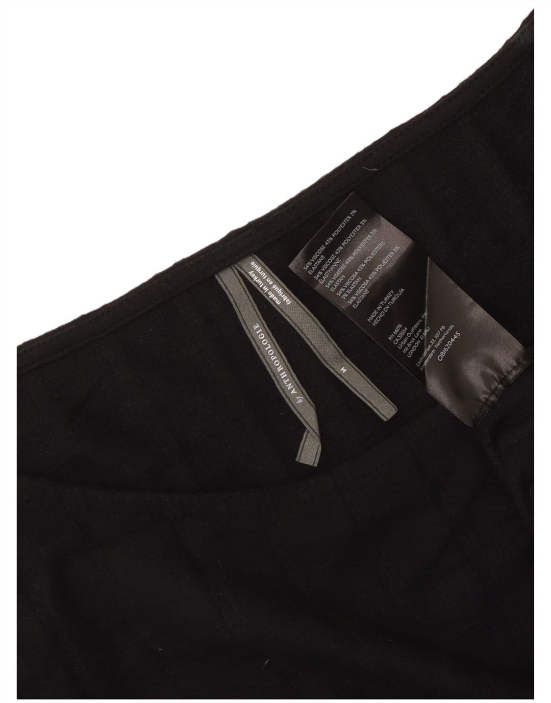 Anthropologie Top pentru femei cu mânecă lungă UK 12 Medium Black Viscose