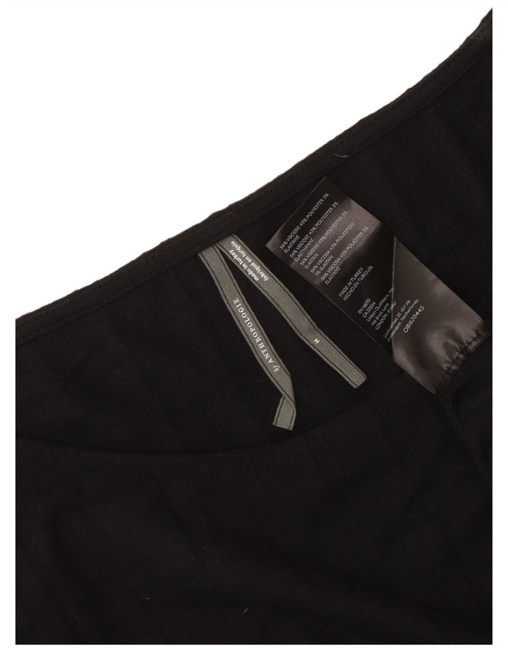 Anthropologie Top pentru femei cu mânecă lungă UK 12 Medium Black Viscose