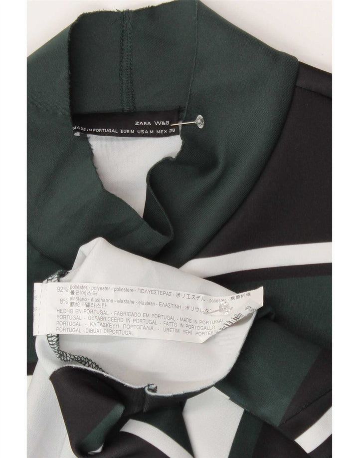 Bluză pentru femei Zara UK 12 Poliester color bloc verde mediu