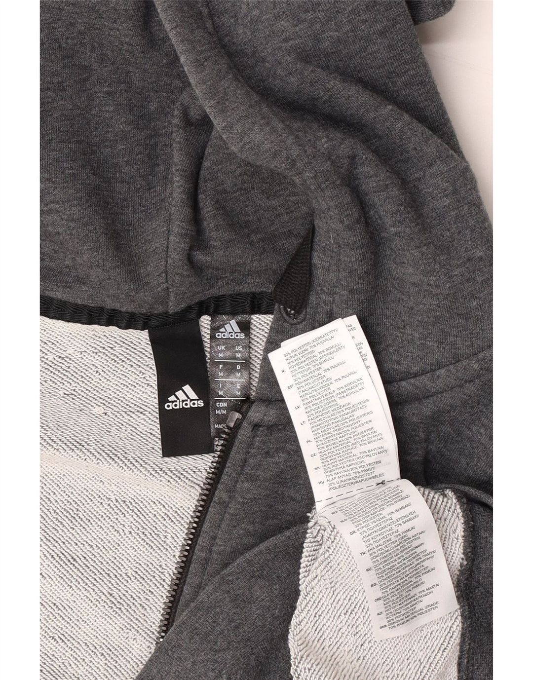 Pulover Adidas pentru bărbați Graphic Zip, bumbac, gri mediu