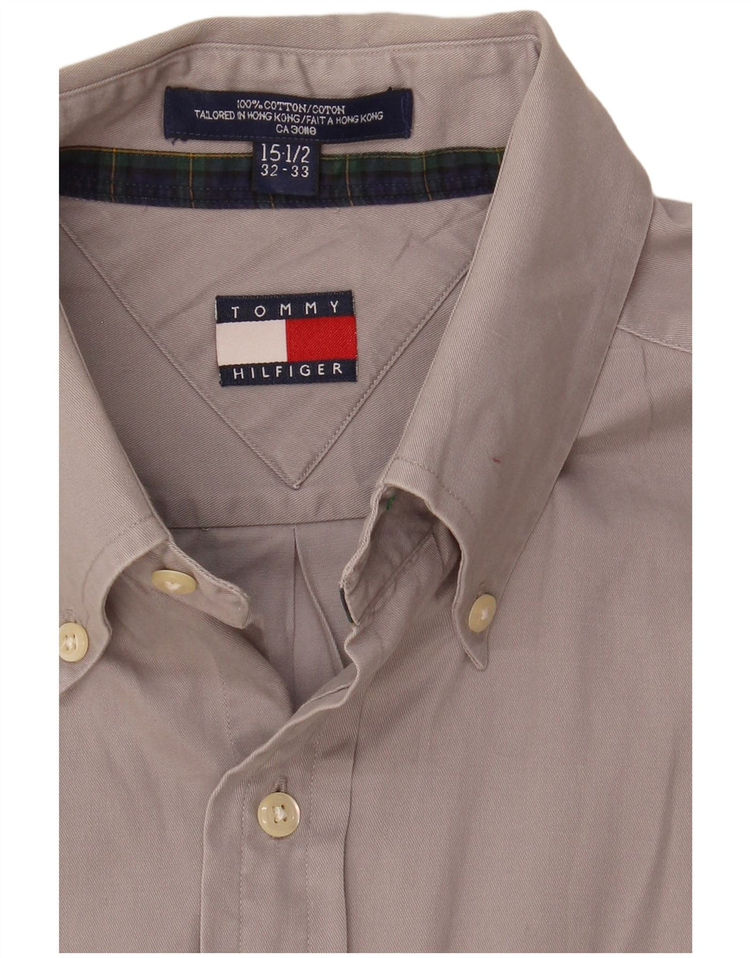 Cămașă pentru bărbați Tommy Hilfiger Mărimea 15 1/2 bumbac gri mediu