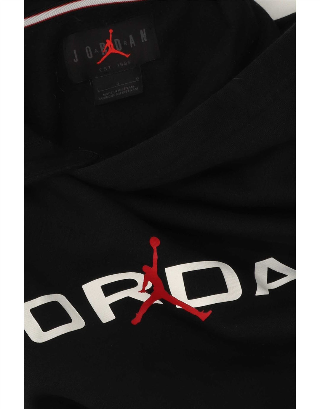 Jumper Jordan pentru bărbați cu capota, mare, negru