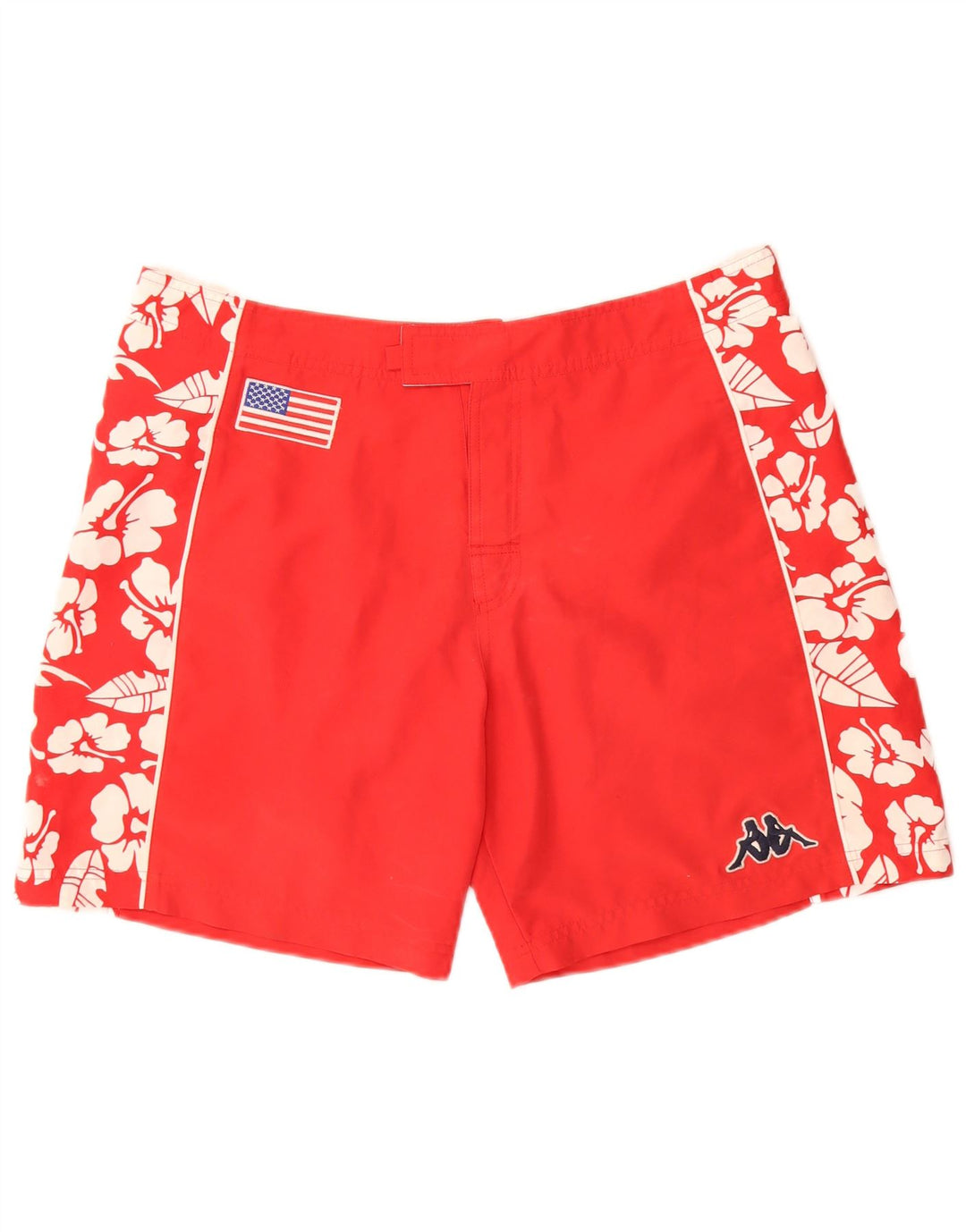 Pantaloni scurți de înot cu grafică pentru bărbați Kappa, poliester floral, roșu, mare