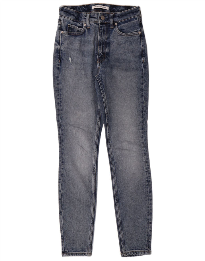 Blugi skinny pentru femei Calvin Klein W26 L30 Blue Cotton Classic