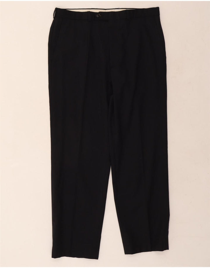 Marks & Spencer Pantaloni drepți pentru bărbați L34 L29 Lână bleumarin