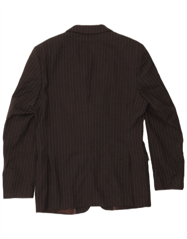 Jachetă pentru bărbați Zara cu 2 nasturi EU 50 Maro Mediu Rayon Pinstripe
