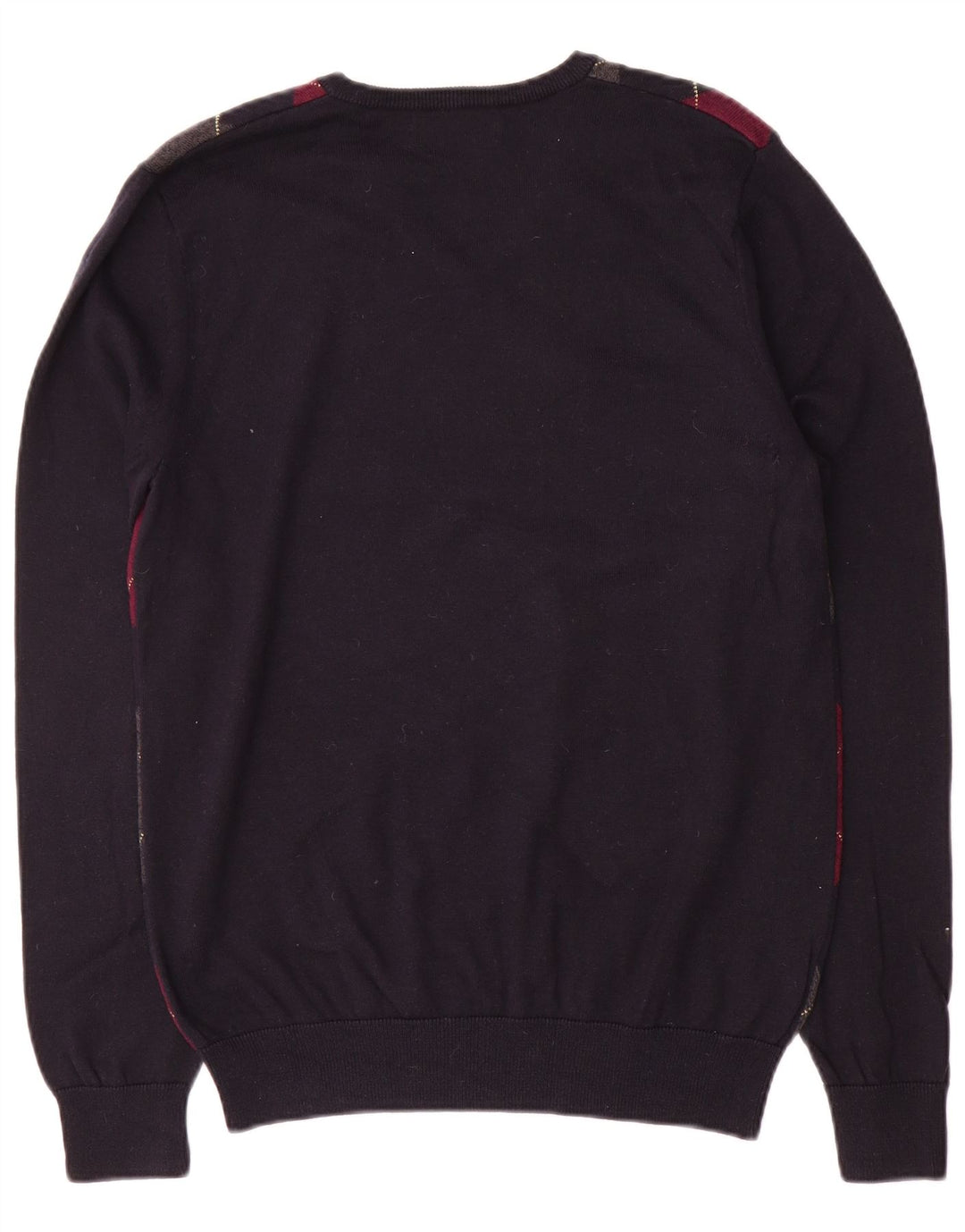 Pulover pentru bărbați Fred Perry cu decolteu în V, mijlociu, albastru marin Argyle/Diamond
