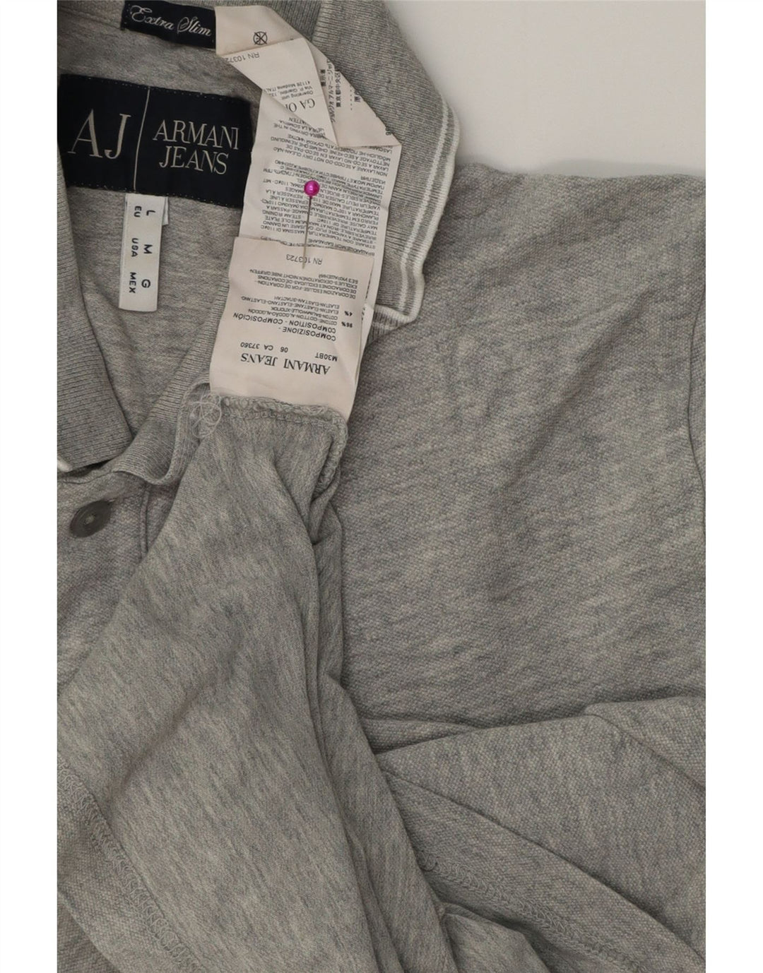 Cămașă polo pentru bărbați Armani Jeans, bumbac, gri mediu