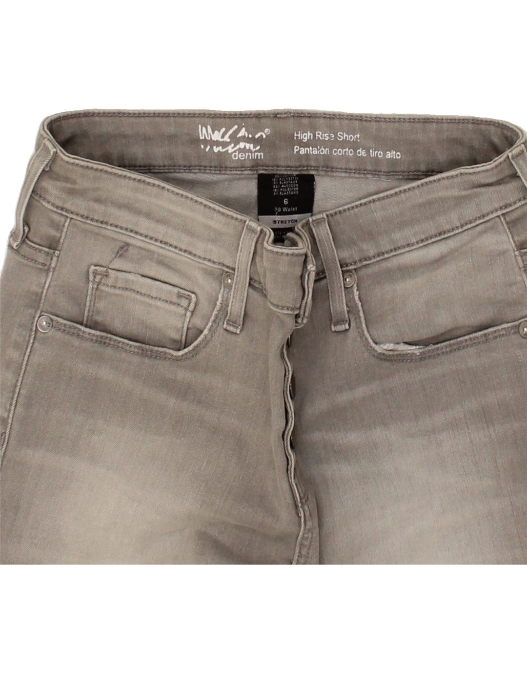 MOSSIMO Womens High Waist Denim Shorts US 6 Medium W28 Grey Cotton Vintage Mossimo and Second-Hand Mossimo from Messina Hembry 