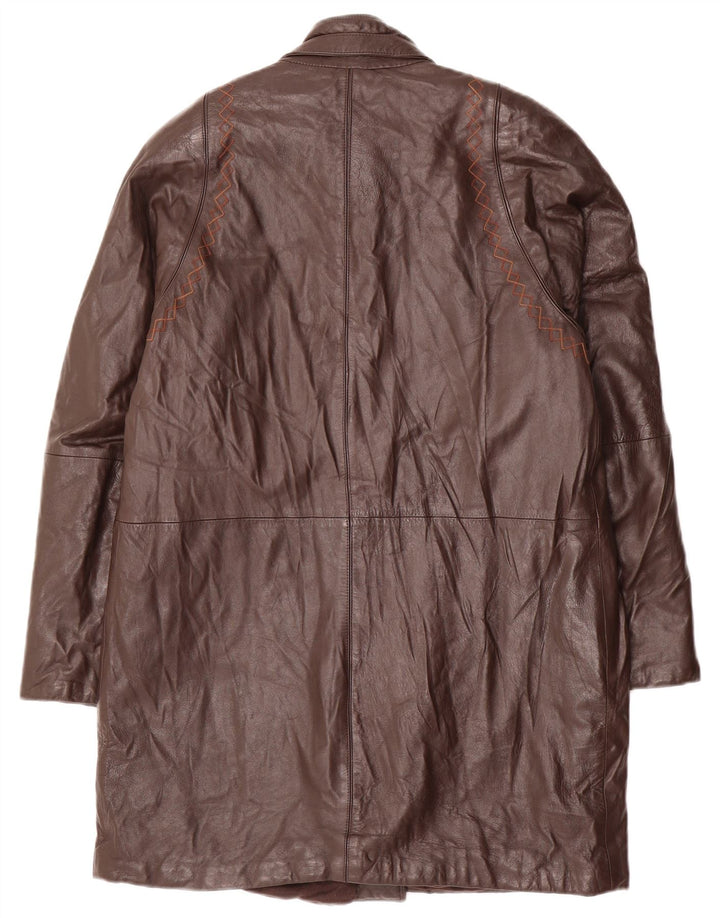 Palton de piele pentru femei VINTAGE UK 14 maro mediu