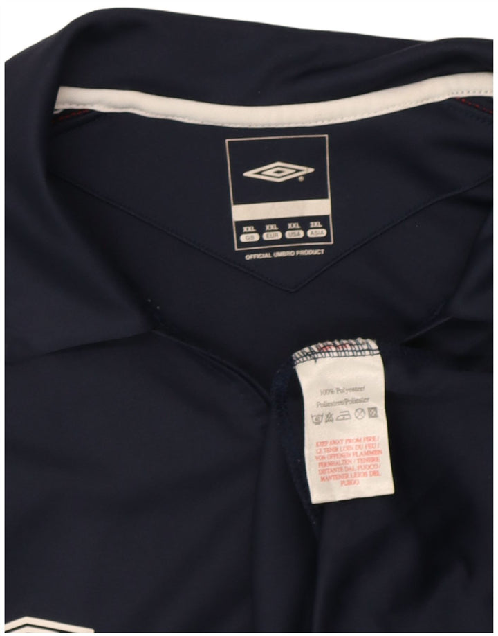 Cămașă polo Umbro pentru bărbați, cu fermoar, 2XL, albastru bleumarin, poliester