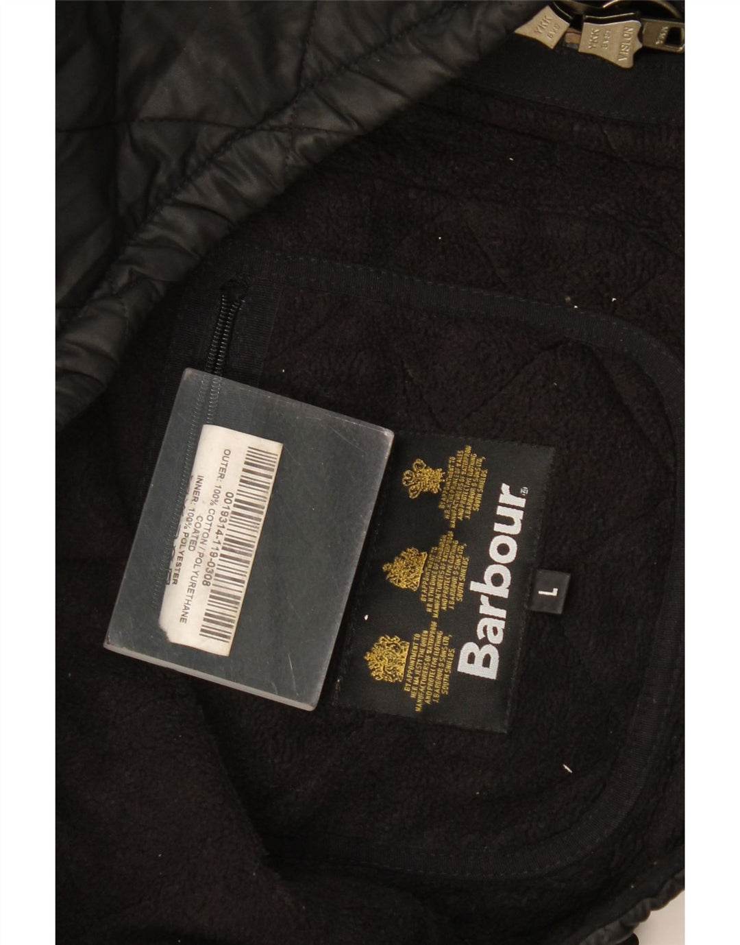 Jachetă matlasată pentru bărbați Barbour UK 40, mare, negru, bumbac