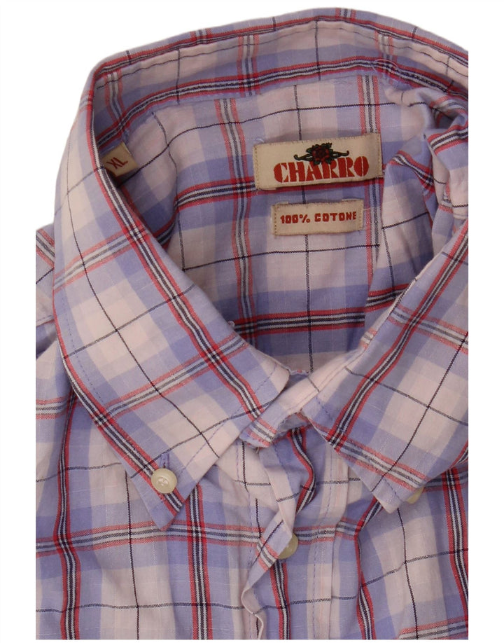 Cămașă pentru bărbați Charro cu mânecă scurtă XL, mov, din bumbac